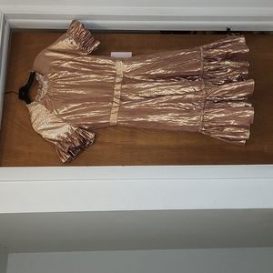 Rachel Parcel Rose Gold Foil Dress size 10